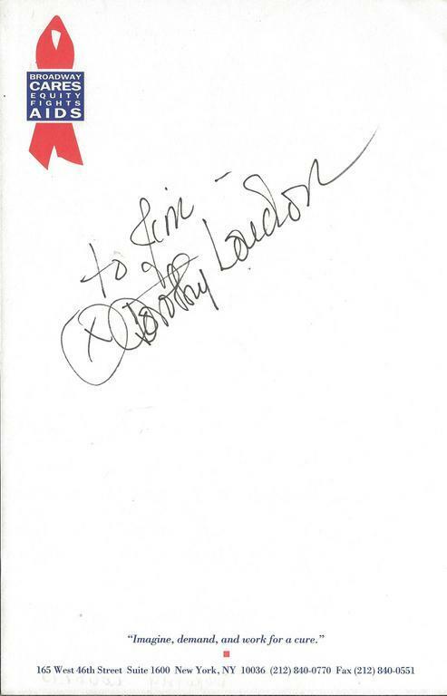 Dorothy Loudon Signed 5.5x8.5 Broadway Cares Page JSA COA Annie