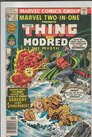 Marvel Two-in-One #33 ORIGINAL Vintage 1977 Thing and Modred