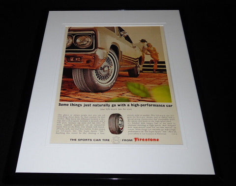 1966 Firestone Sports Car Tires 11x14 Framed ORIGINAL Vintage Advertisement