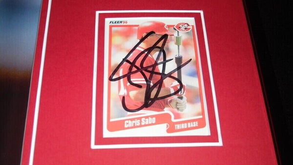 Chris Sabo Signed Framed 11x17 Photo Display Cincinnati Reds