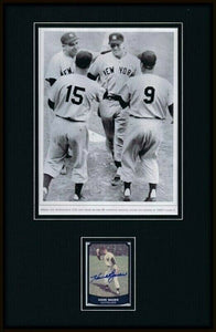 Hank Bauer Signed Framed 11x17 Photo Display Yankees 1953 World Series w/ Mantle