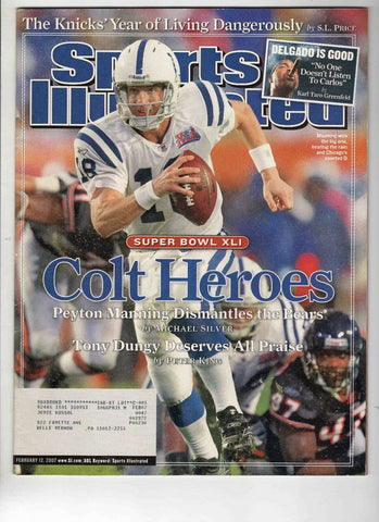 Feb 12 2007 Sports Illustrated Magazine Peyton Manning Super Bowl Colts