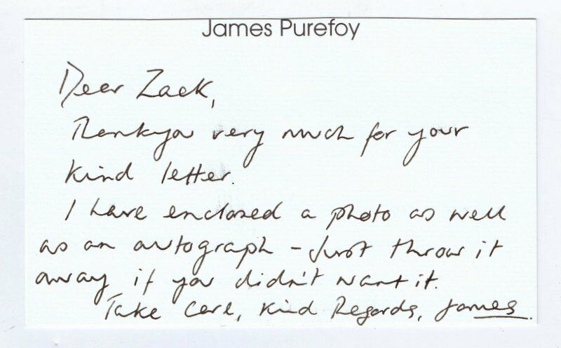 James Purefoy Signed Handwritten Note Card The Following