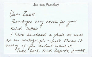 James Purefoy Signed Handwritten Note Card The Following