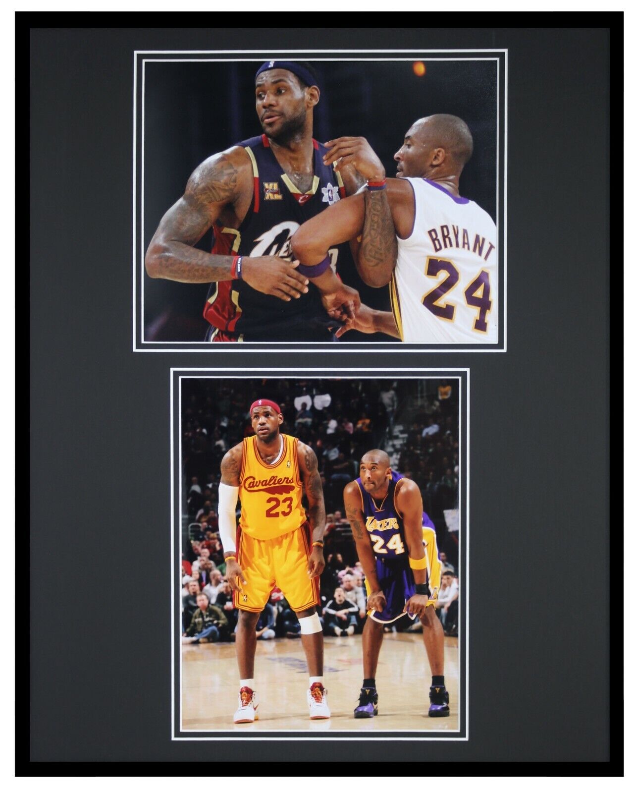 Kobe Bryant + Lebron James Framed 16x20 Photo Display Lakers Cavs