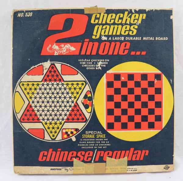 VINTAGE 2 in 1 Chinese + Regular Checkerboard Set Ohio Art Co 538