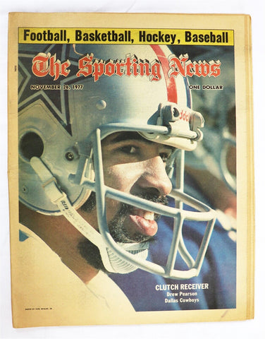  VINTAGE Nov 26 1977 Sporting News Magazine Drew Pearson