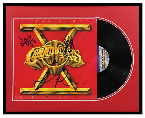 The Commodores Group Signed Framed 1980 Heroes Record Album Display