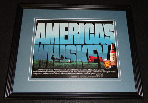 1985 Seagram's America's Whiskey 11x14 Framed ORIGINAL Vintage Advertisement 