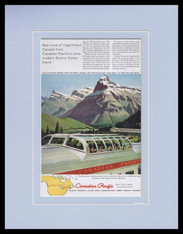 1955 Canadian Pacific Streamliner Framed 11x14 ORIGINAL Vintage Advertisement