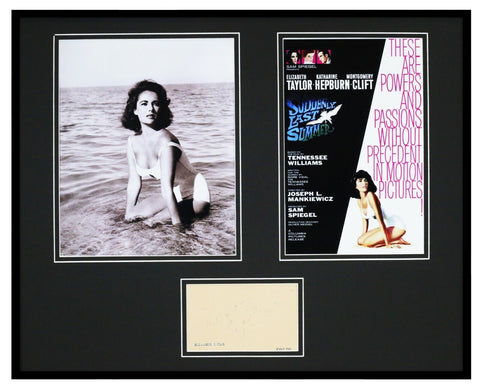 Elizabeth Taylor 1951 Signed Framed 16x20 Suddenly Last Summer Photo Poster Set