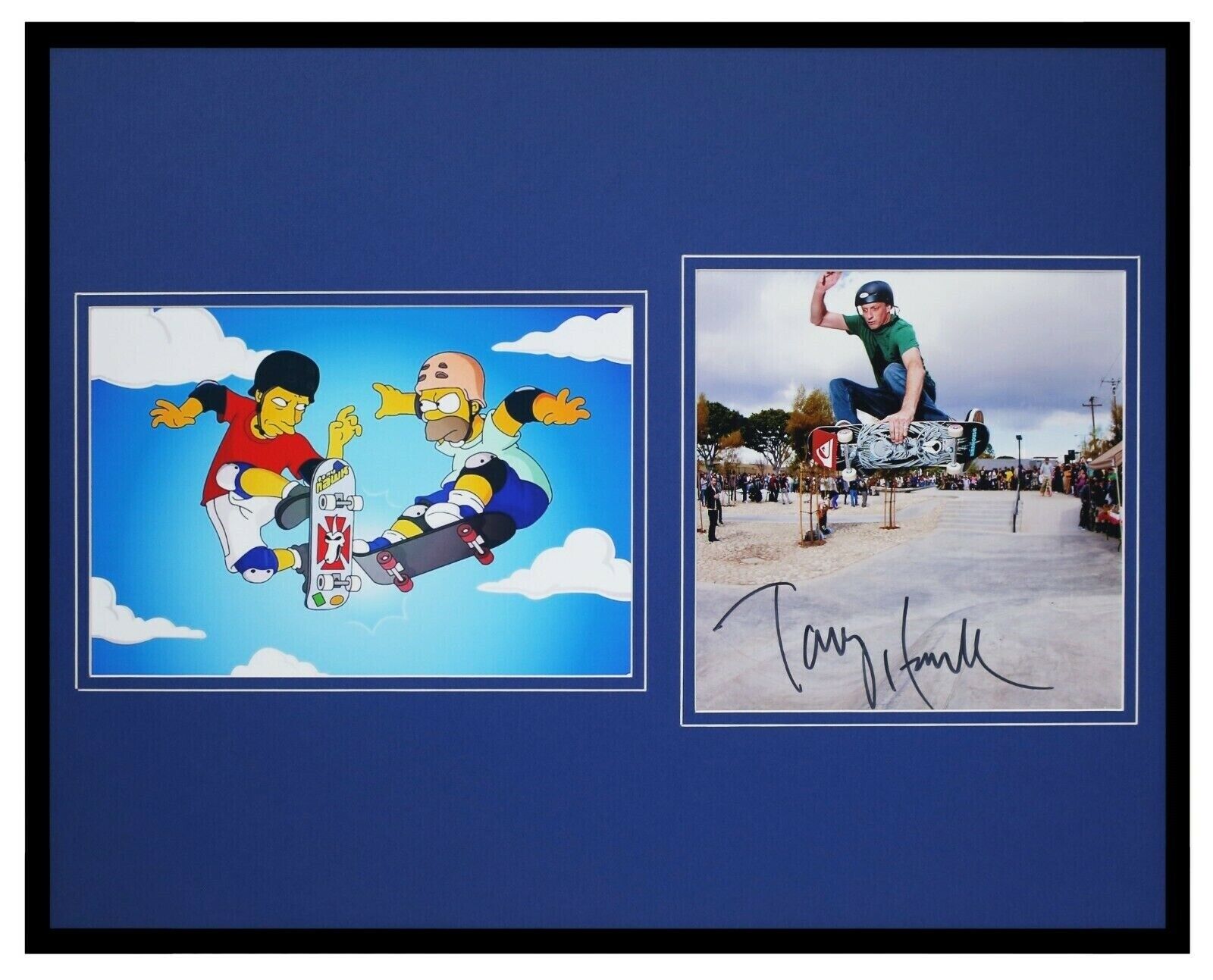 Tony Hawk Signed Framed 16x20 Photo Set AW The Simpsons