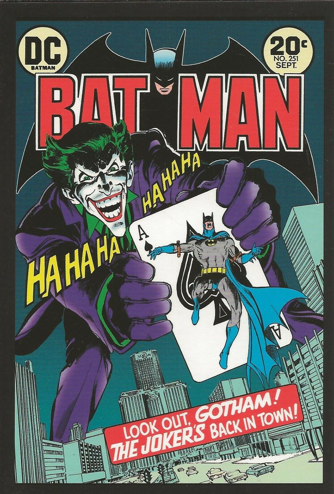 Batman #251 1973 4x5" Cover Postcard 2010 DC Comics Classic Joker Neal Adams