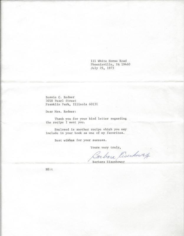 Barbara Eisenhower Signed 1973 Typed Letter