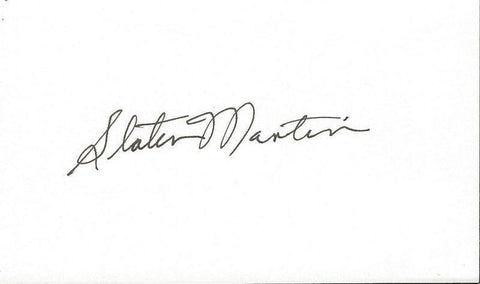 Slater Martin Signed 3x5 Index Card Lakers Texas Longhorns