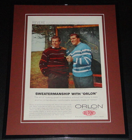 1959 Dupont Orlon Sweaters 11x14 Framed ORIGINAL Vintage Advertisement