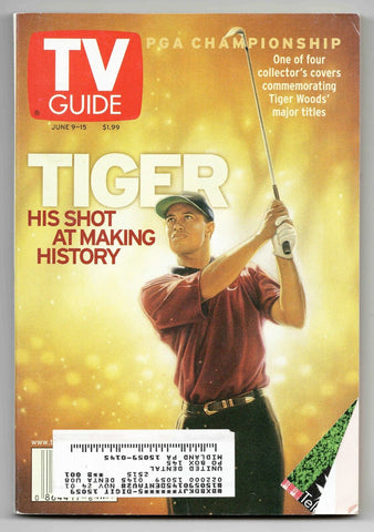 VINTAGE June 9 2001 TV Guide Tiger Woods 1st Solo Cover