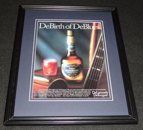 1988 DeKuyper Bluesberry Schnapps Framed 11x14 ORIGINAL Vintage Advertisement