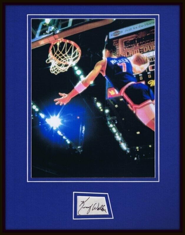 Kenny Sky Walker Signed Framed 11x14 Photo Display Knicks Dunk Contest