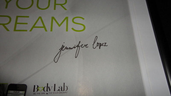 Jennifer Lopez Facsimile Signed Framed 12x18 Bodylab Advertising Display