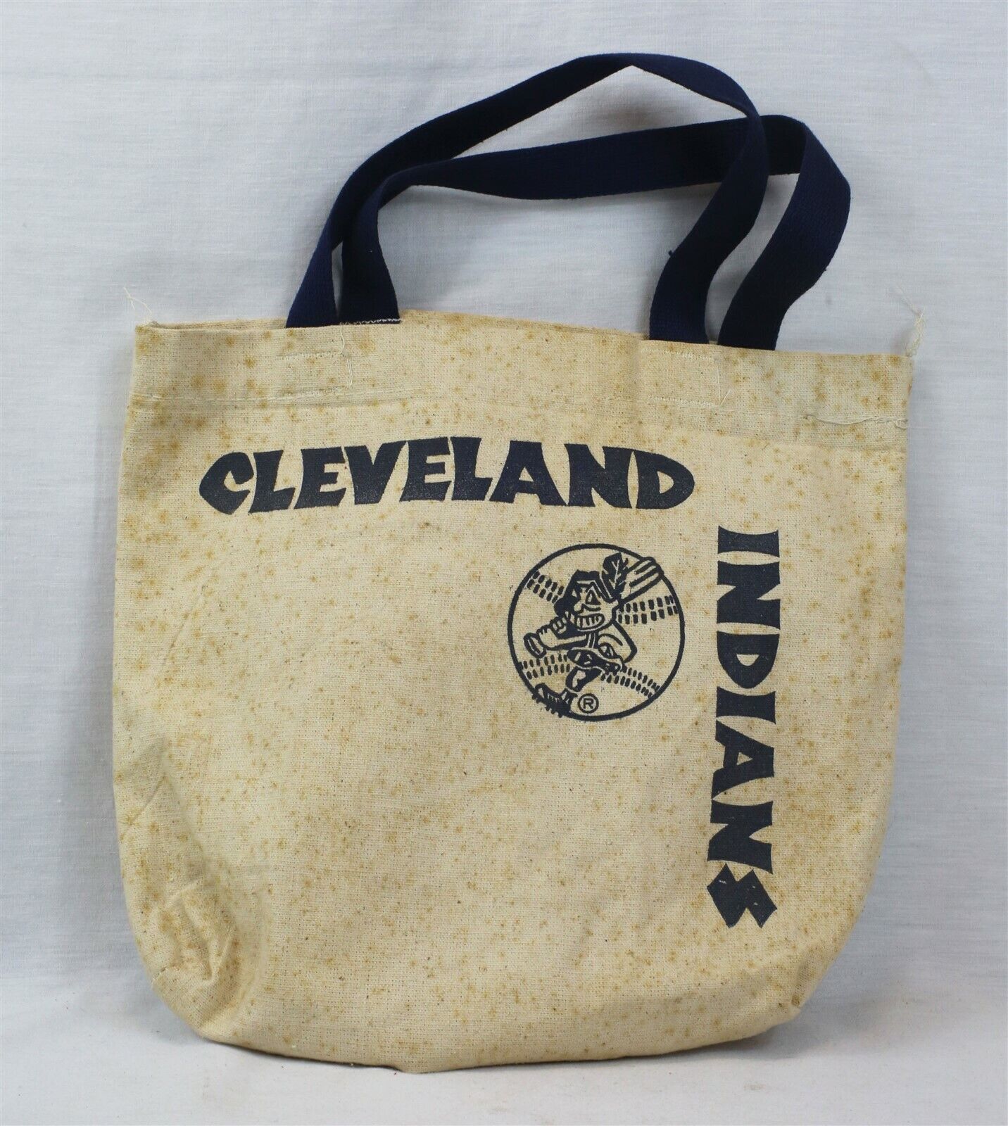  VINTAGE Circa 1970s? Cleveland Indians Canvas Tote Bag