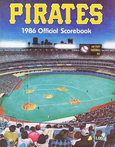 ORIGINAL Vintage 1986 Pittsburgh Pirates Scorebook (Scored) Barry Bonds Rookie