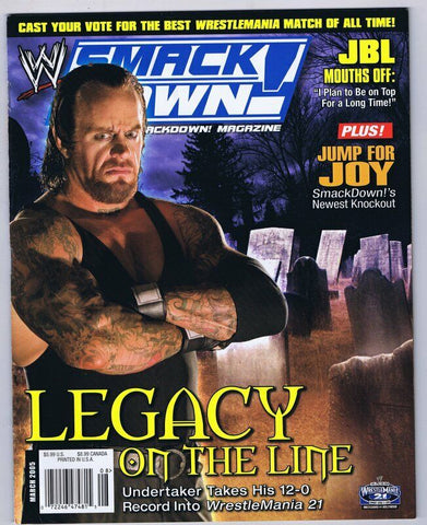 ORIGINAL Vintage March 2005 WWE Smack Down Magazine Undertaker