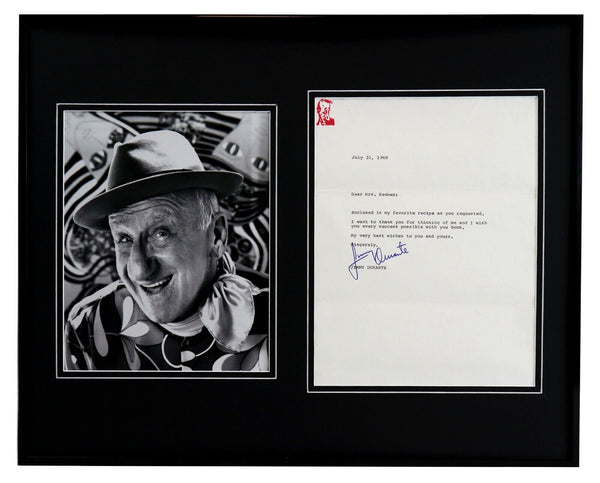 Jimmy Durante Signed Framed 16x20 1968 Letter & Photo Display JSA 