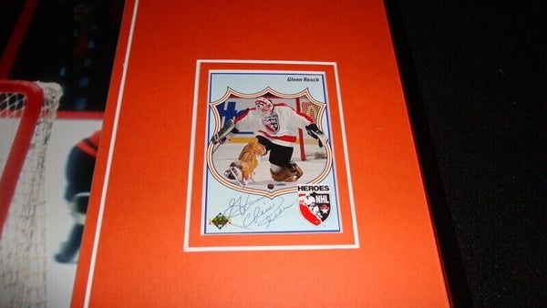 Glenn Chico Resch Signed Framed 11x17 Photo Display Flyers Islanders