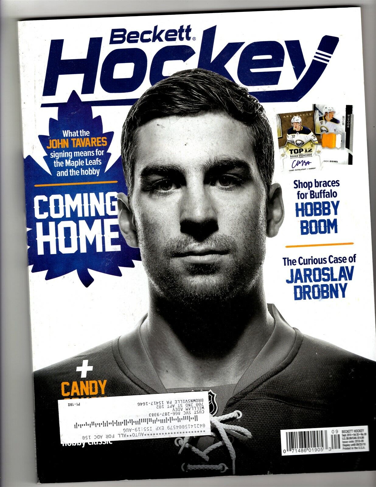 VINTAGE Sep 2018 Beckett Hockey Card Magazine John Tavares Maple Leafs