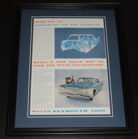 1960 Plymouth 11x14 Framed ORIGINAL Vintage Advertisement B