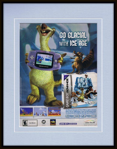 2002 Ice Age Game Boys Advance Framed 11x14 ORIGINAL Vintage Advertisement