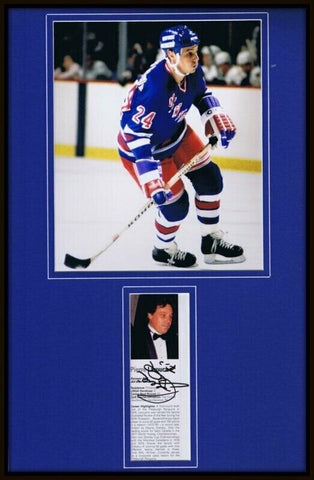 Pierre Larouche Signed Framed 11x17 Photo Display Rangers