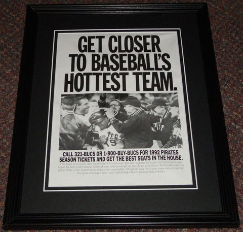 1992 Pittsburgh Pirates Season Tickets Framed ORIGINAL Vintage Advertisement