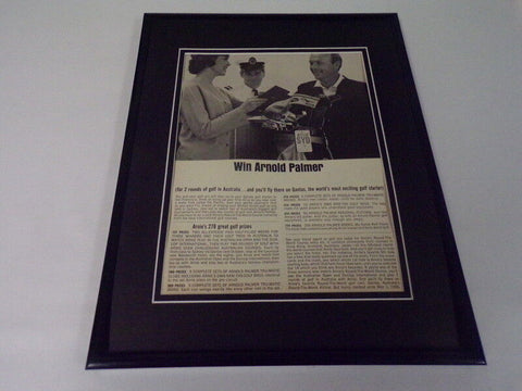 Arnold Palmer 1966 Qantas Airlines 11x14 Framed ORIGINAL Vintage Advertisement