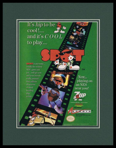 Spot the Video Game 7Up 1990 NES Nintendo Framed 11x14 ORIGINAL Advertisement