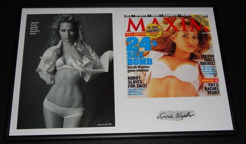 Sarah Wynter Signed Framed 12x18 2003 Maxim Cover & Photo Set 24