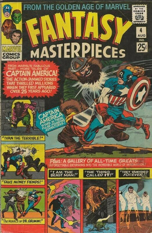 Fantasy Masterpieces #4 ORIGINAL Vintage 1966 Marvel Comics Captain America