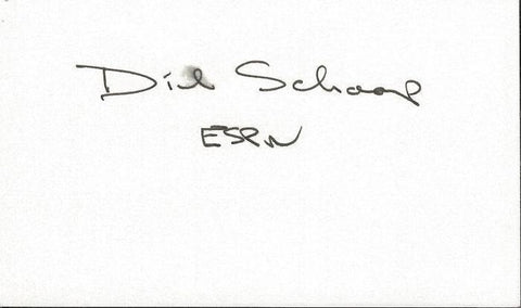 Dick Schaap Signed 3x5 Index Card ESPN