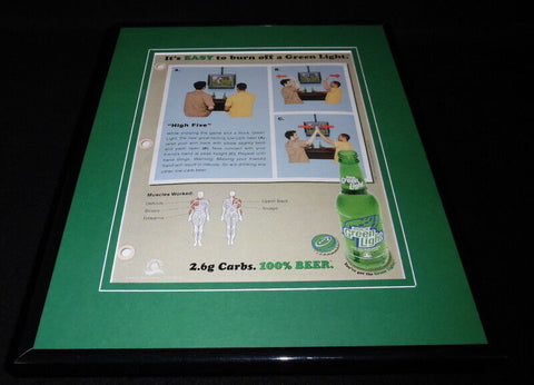 2004 Rolling Rock Green Light Beer Framed 11x14 ORIGINAL Advertisement