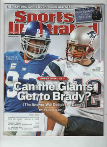 Feb 4 2008 Sports Illustrated Tom Brady Michael Strahan