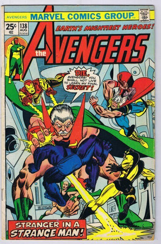 Avengers #138 ORIGINAL Vintage 1975 Marvel Comics The Stranger