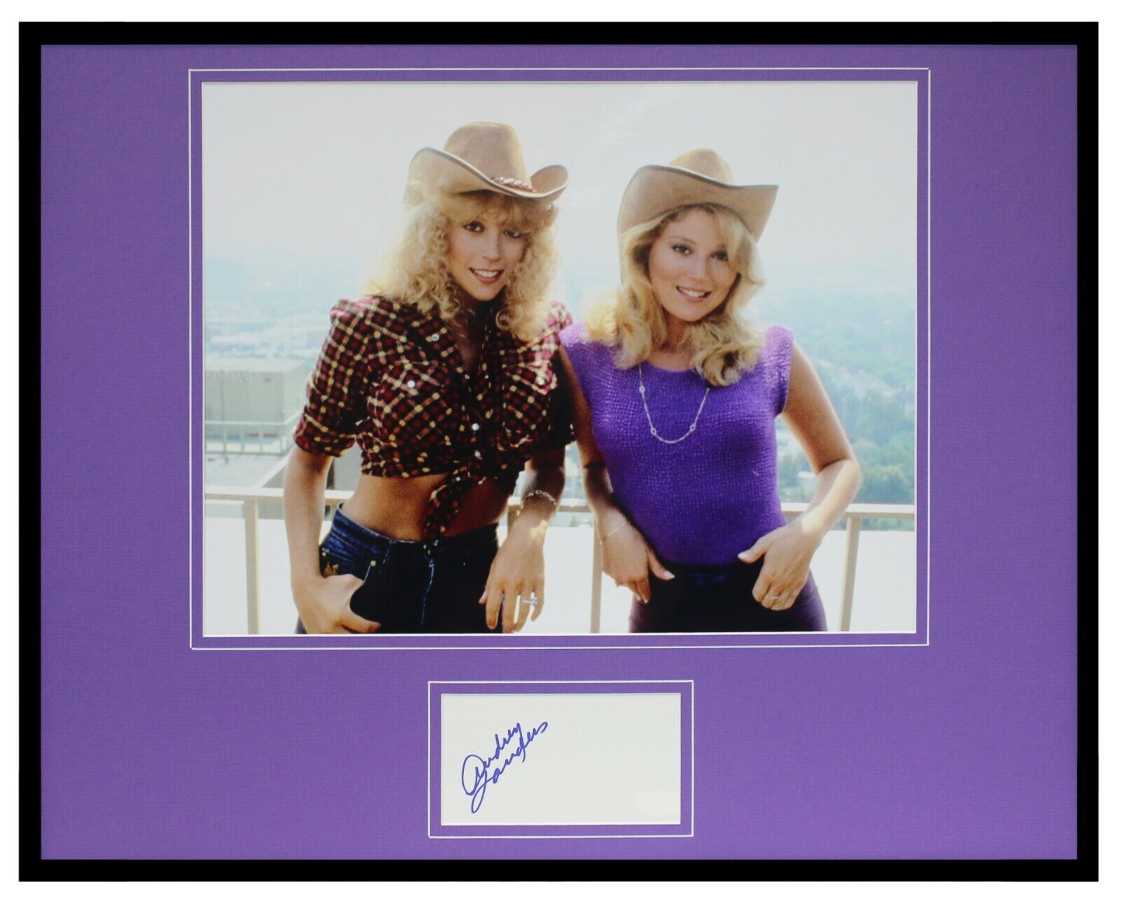 Audrey Landers Signed Framed 16x20 Photo Display JSA w/ Judy