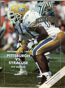 Nov 15 1997 Syracuse @ Pitt Panthers Program Donovan McNabb 263 Yards