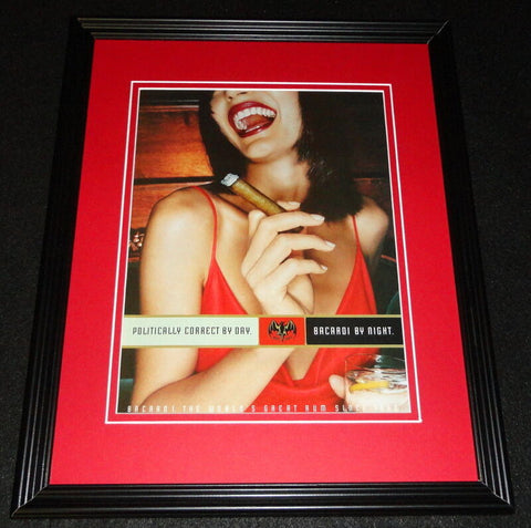 1998 Bacardi by Night Rum Framed 11x14 ORIGINAL Vintage Advertisement