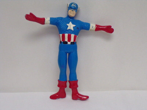 ORIGINAL Vintage 1989 Marvel Just Toys Captain America Bend'Ems Action Figure