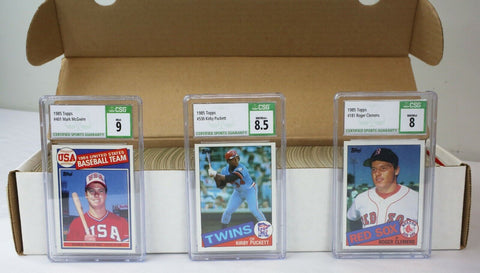 1985 Topps Baseball Complete Set Mark McGwire Roger Clemens Puckett RC CSG