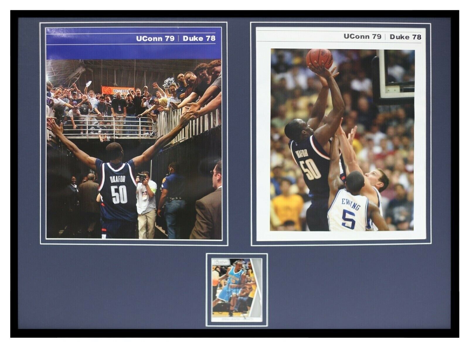 Emeka Okafor Signed Framed 16x20 Photo Set UConn National Champs