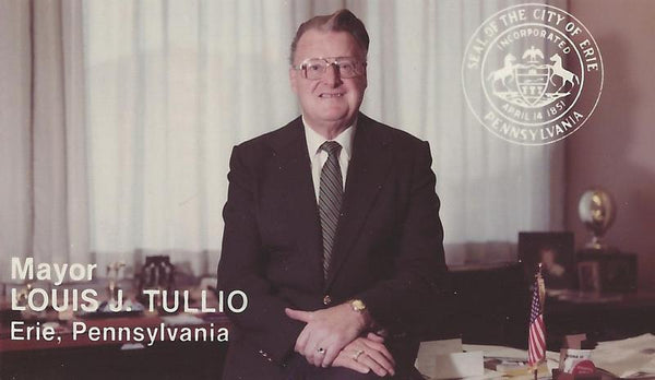 Louis Tullio Signed Photo Postcard Mayor of Erie Pennsylvania