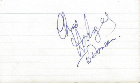 Chas Hodges Signed 3x5 Index Card Chas & Dave